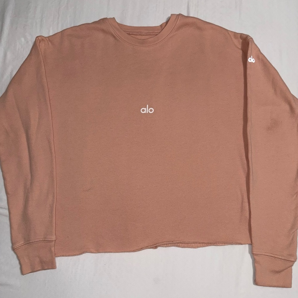 Alo Yoga Accolade Women’s Pink Crew Neck Pullover Size XS